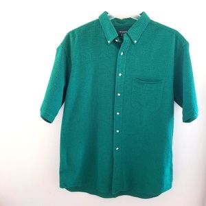 Black/Green Button Down